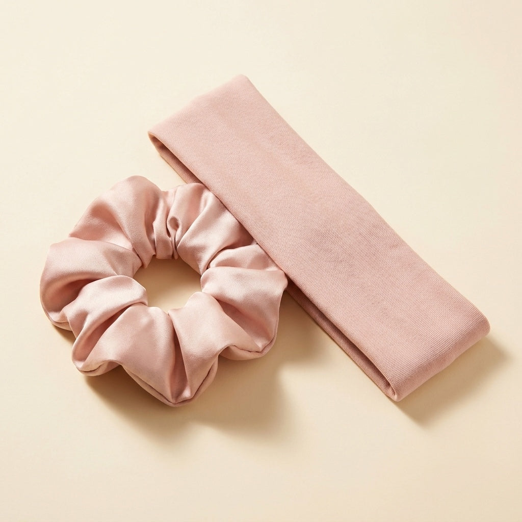 Ensemble bandeau + chouchou en satin