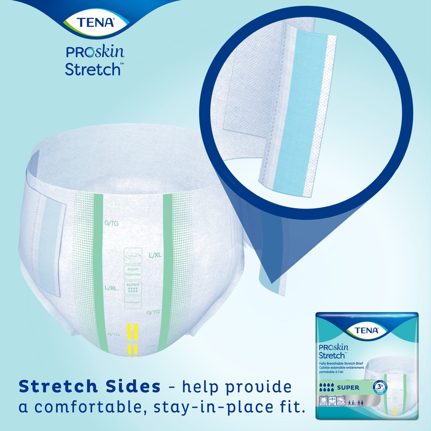 TENA ProSkin Stretch Super côtés extensibles